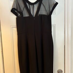 Scarlett Black Midi Dress with Sheer Details
